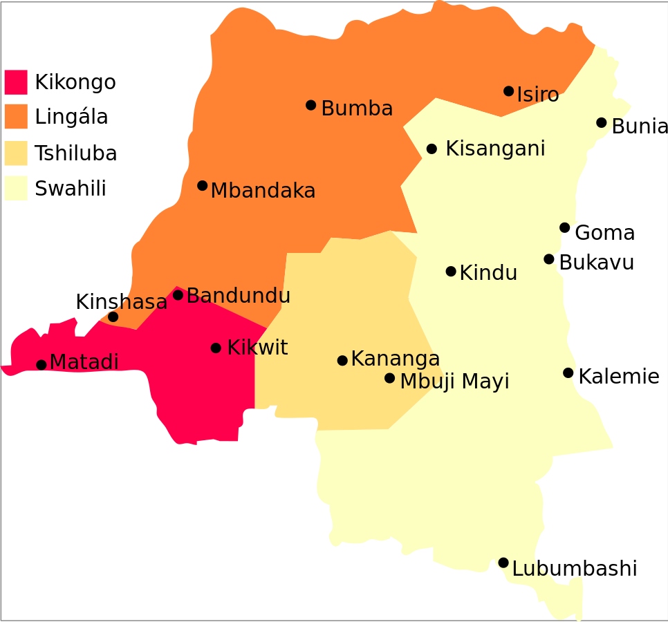 Tshiluba Language Map